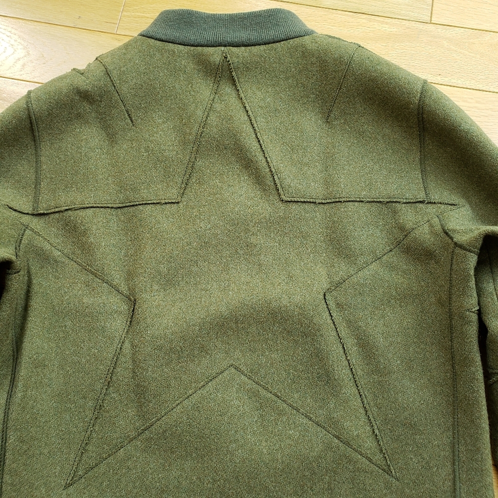 Valentino Star Motif Wool Olive Green Jacket - Picture 11 of 16